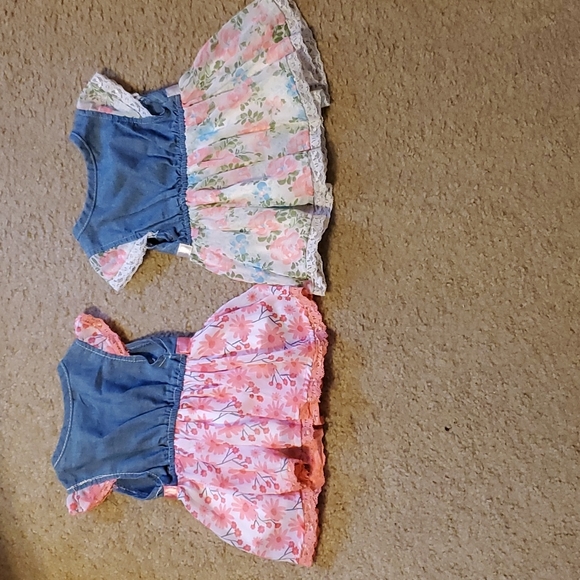 Lot of 2 Infant Girls DDG Darlings denim dresses - Picture 2 of 5